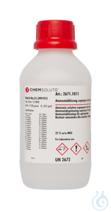 Ammoniaklösung superpur zur  Spurenanalyse (25 % w/w)  VE=1 l Ammoniaklösung...
