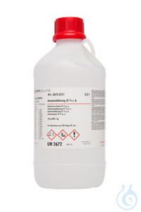 Ammoniaklösung 25 % z. A.. ISO. Ph. Eur. (250  g NH3/kg)  VE=2.5 l...
