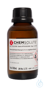 Phenolphthaleinlösung 0.1 % in vergälltem  Ethanol  VE=500 ml...