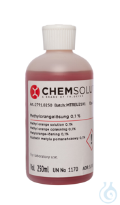 Methylorangelösung 0.1 % in Ethanol  VE=250 ml Methylorangelösung 0.1 % in...