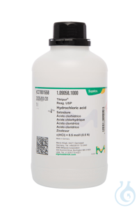 Salzsäure c(HCl) = 0.5 mol/l (0.5 N) Titripur®  VE=1 l Salzsäure c(HCl) = 0.5...