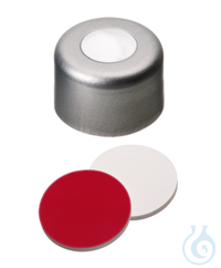 Bördelkappe ND8. Aluminium. klar lackiert. 4 mm Mittelloch. Septum Silikon...