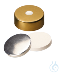 Bördelkappe ND20, Aluminium, gold lackiert, magnetisch, 5 mm Mittelloch,...