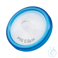 Spritzenvorsatzfilter. Ø=30 mm. Glasfaser-Vorfilter/PTFE. 0.2 µm. blauer...