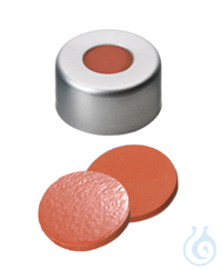 Bördelkappe ND11. Aluminium. klar lackiert. 5.5 mm Mittelloch. Septum...