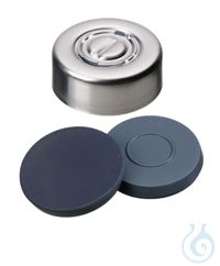 Bördelkappe ND20. Aluminium. Mittelabriss. Butyl/PTFE Formscheibe. grau. 3.0...