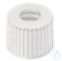 Schraubkappe ND8. PP. weiß. 5.5 mm Mittelloch. ohne Septum. VE=100....