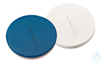Septum, 8 mm, Silikon weiß/PTFE blau, geschlitzt, 0,9 mm, 55° shore A,...