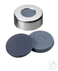 Bördelkappe ND20. Aluminium. Standard. 10 mm Mittelloch. Butyl/PTFE...