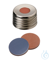 Feingewindeschraubkappe ND18. magnetisch. silber. 8 mm Mittelloch. Septum...