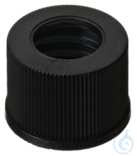 Schraubkappe ND10. PP. schwarz. 7 mm Mittelloch. ohne Septum. VE=100....