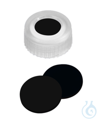 Kurzgewindekappe ND9. PP. transparent. 6 mm Mittelloch. Septum Viton 1A. 1.0...