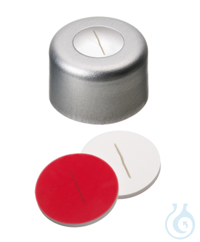 Bördelkappe ND8. Aluminium. klar lackiert. 4 mm Mittelloch. Septum Silikon...