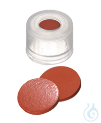 Bördelkappe ND8. PE. transparent. 9 x 5.9 mm. 4 mm Mittelloch. Septum...