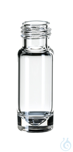 Mikroliter-Kurzgewindeflasche ND9, Klarglas, 1. hydrolytische Klasse, 1,1 ml,...