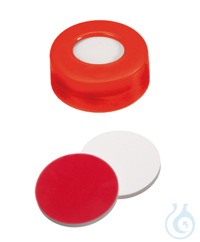 Schnappringkappe ND11. PE. harte Ausführung. rot. 6 mm Mittelloch. Septum...