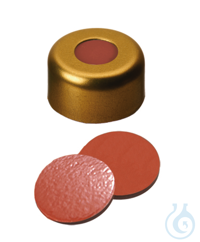 Bördelkappe ND11. Aluminium. gold. 5.5 mm Mittelloch. Septum Naturkautschuk...