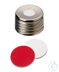 Feingewindeschraubkappe ND18. magnetisch. silber. 8 mm Mittelloch. Septum...