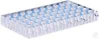 Flaschenständer. Acryl. 50 Positionen. 173 x 95 x 20 mm. für ND8 Mikrovials....