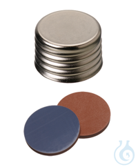 Feingewindeschraubkappe ND18. magnetisch. silber. geschlossen. Septum Butyl...
