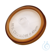 Spritzenvorsatzfilter. Ø=30 mm. regenerierte Cellulose (RC). 0.45 µm. brauner...