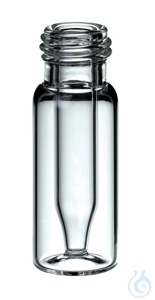 Kurzgewindeflasche ND9, Klarglas, 1. hydrolytische Klasse, 0,3 ml, 32 x 11,6...