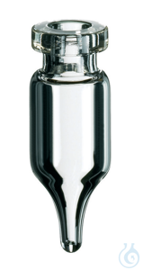 Mikroliter-Rollrandflasche ND11, Klarglas, 1. hydrolytische Klasse, 1,1 ml,...