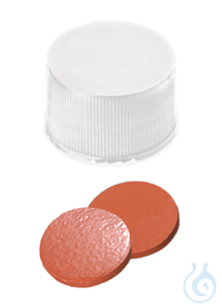 Schraubkappe ND13. Gewinde 13-425. PP. weiß. geschlossen. Septum...