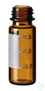 Kurzgewindeflasche ND9. Braunglas. 1. hydrolytische Klasse. 1.5 ml. 32 x 11.6...