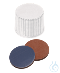 Schraubkappe ND20. Gewinde 20-400. PP. weiß. geschlossen. Septum Butyl...