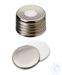 Feingewindeschraubkappe ND18. magnetisch. silber. 8 mm Mittelloch. Septum...