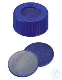 Kurzgewindekappe ND9. PP. transparent. 6 mm Mittelloch. Septum Silikon...