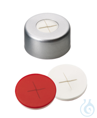 Bördelkappe ND11. Aluminium. klar lackiert. 5.5 mm Mittelloch. Septum Silikon...