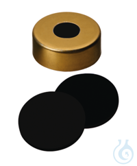 Bördelkappe ND20. Aluminium. silber. magnetisch. 8 mm Mittelloch. Viton 1A....