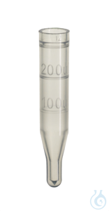 Mikroeinsatz. PP. transparent. 10 mm Spitze. Füllmarkierungen. 0.1 ml. 29 x 6...