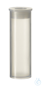 Flachbodenglas. PP. transparent. 4.0 ml. 44.6 x 14.65 mm. mit PE-Stopfen....