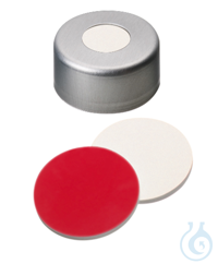 Bördelkappe ND13. Aluminium. klar lackiert. 6 mm Mittelloch. Septum Silikon...