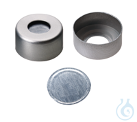 Bördelkappe ND11. Aluminium. klar lackiert. 5.5 mm Mittelloch. Septum...