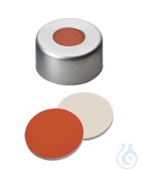 Bördelkappe ND11. Aluminium. klar lackiert. 5.5 mm Mittelloch. Septum...