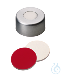 Bördelkappe ND11. Aluminium. klar lackiert. 5.5 mm Mittelloch. Septum Silikon...