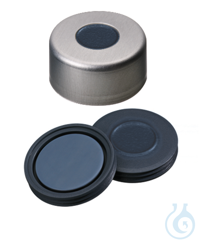 Bördelkappe ND13. Aluminium. klar lackiert. 6 mm Mittelloch. Septum...