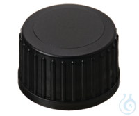 Schraubkappe ND18. Gewinde 18-400. PP. schwarz. geschlossen. ohne Septum....