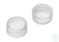 Kurzgewindekappe ND9. PP. transparent. 6 mm Mittelloch. Septum Silikon...