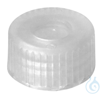 Kurzgewindekappe ND9. PE. transparent. mit verdünnter Durchstichstelle....