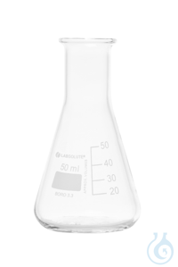 Erlenmeyerkolben. Enghals. aus Borosilikatglas 3.3. mit dauerhafter....