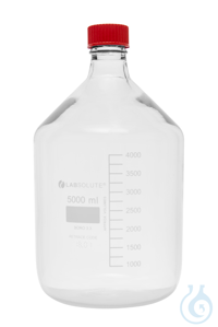 Laborflaschen. 5000 ml. Klarglas. GL45. aus Borosilikatglas 3.3. mit roten...