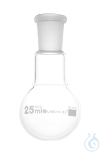 Einhals-Rundkolben, 25 ml, NS 14/23, aus Borosilikatglas 3.3, ohne Stopfen,...