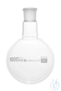 Einhals-Rundkolben, 1000 ml, NS 29/32, aus Borosilikatglas 3.3, ohne Stopfen,...