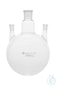 Dreihals-Rundkolben. Seitenhals parallel. 2000 ml. MH 29/32. SH 14/23. gemäß...