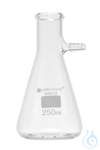 Saugflasche. 250 ml. aus Borosilikatglas 3.3. Erlenmeyerform. gemäß DIN...
